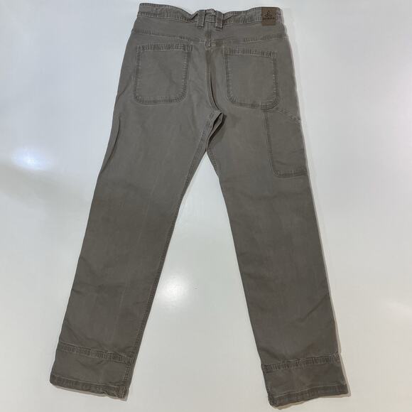 prAna Men's Khaki Outdoors Pants Size 31x32 Straight Leg Organic Cotton Denim - Picture 7 of 8